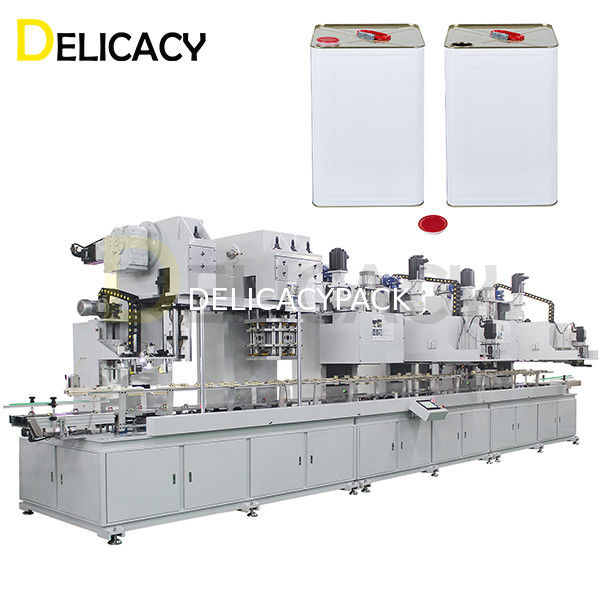 Línea de producción automática de 3 fases para contenedores de lata de hierro de 18L